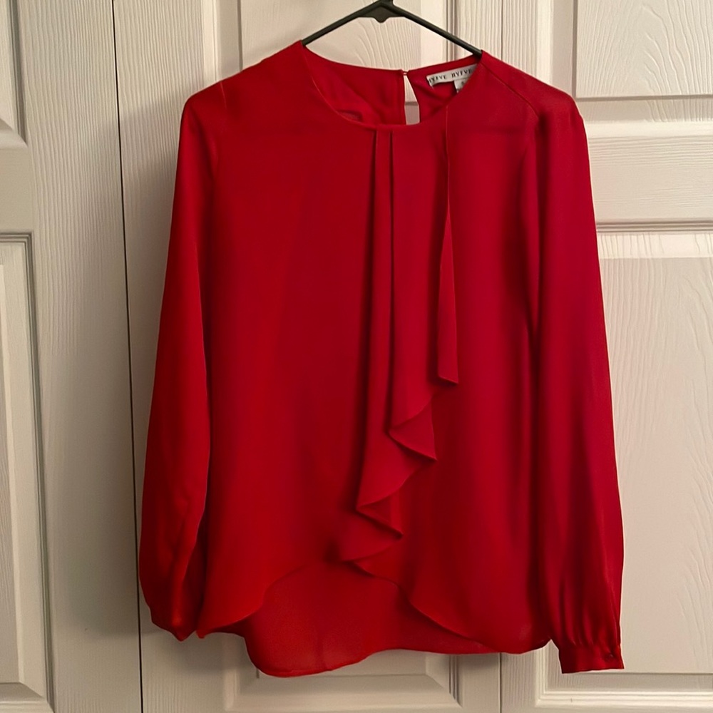 Hyfve red ruffle blouse